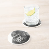 Dessous De Verre En Grès Gorille noire blanche (Côté)