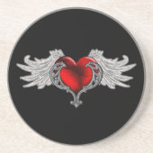Dessous De Verre En Grès Goth Heart avec Ange Wings (Devant)