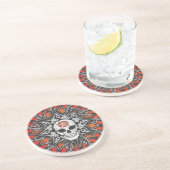 Dessous De Verre En Grès Goth Skull - Orange (Côté)