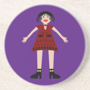 Dessous De Verre En Grès Gothique Halloween Vampire Lady