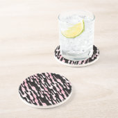 Dessous De Verre En Grès Gouttes Rose Noir (Côté)