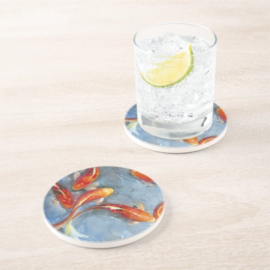 Dessous De Verre En Grès Gracieux Koi II (Côté)