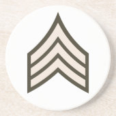 Dessous De Verre En Grès grade de sergent de l'armée (Devant)