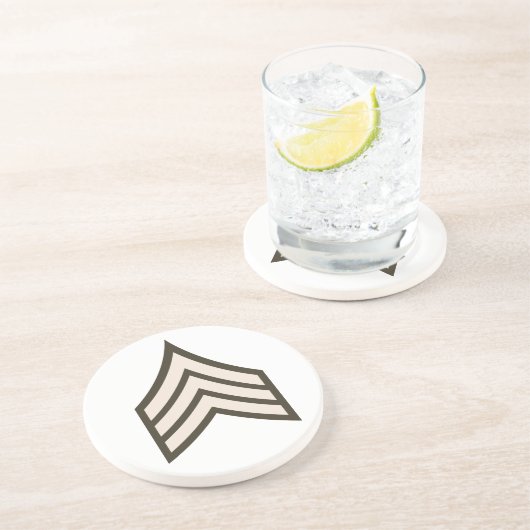 Dessous De Verre En Grès grade de sergent de l'armée (Côté)