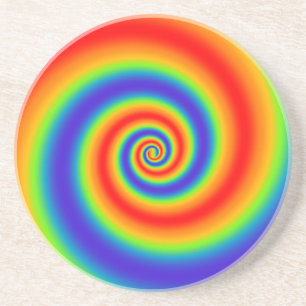 Dessous De Verre En Grès Gradient du Colorful Spiral Effect