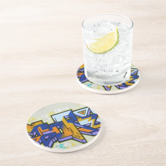 Dessous De Verre En Grès Graffiti (Côté)