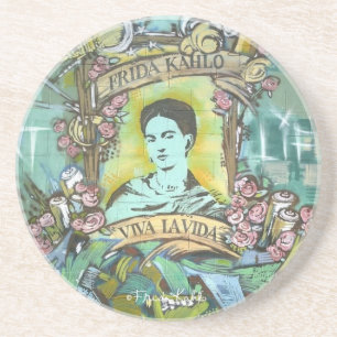 Dessous De Verre En Grès Graffiti de Frida Kahlo