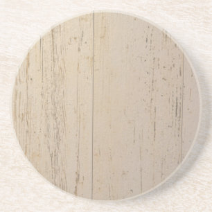Dessous De Verre En Grès Grain de bois texturé blanc déchiré