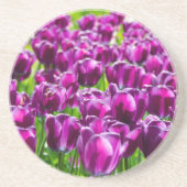 Dessous De Verre En Grès Grand champ de tulipes pourpres (Devant)