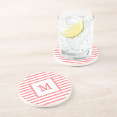 Dessous De Verre En Grès Grandes rouges et blanches sur mesure Monogramme g (Côté)