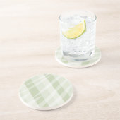 Dessous De Verre En Grès Grandes zèbres blanches à la menthe (Côté)