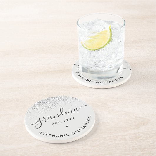 Dessous De Verre En Grès Grandma Est Parties scintillant Confetti Cadeaux G (Côté)