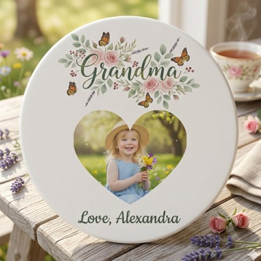 Dessous De Verre En Grès Grandma Gift Coaster - Floral Photo
