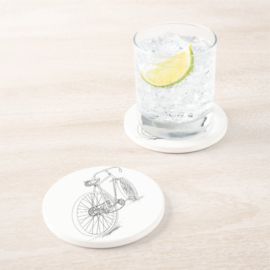 Dessous De Verre En Grès Graphique à bicyclette (Côté)