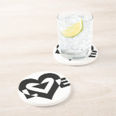 Dessous De Verre En Grès Graphique d'amour cool, noir (Côté)