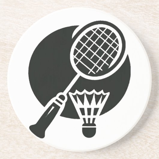 Dessous De Verre En Grès Graphique de badminton (Devant)