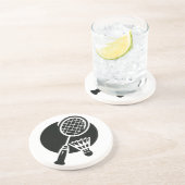Dessous De Verre En Grès Graphique de badminton (Côté)