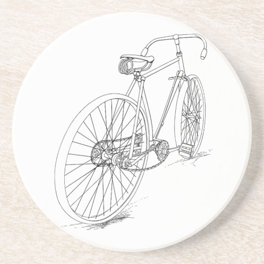 Dessous De Verre En Grès Graphique de bicyclette (Devant)