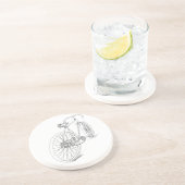 Dessous De Verre En Grès Graphique de bicyclette (Côté)