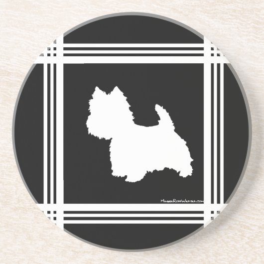 Dessous De Verre En Grès Graphique noir (Devant)