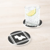 Dessous De Verre En Grès Graphique noir (Côté)