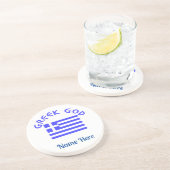 Dessous De Verre En Grès Grec Dieu et drapeau de la Grèce Personnalisé (Côté)