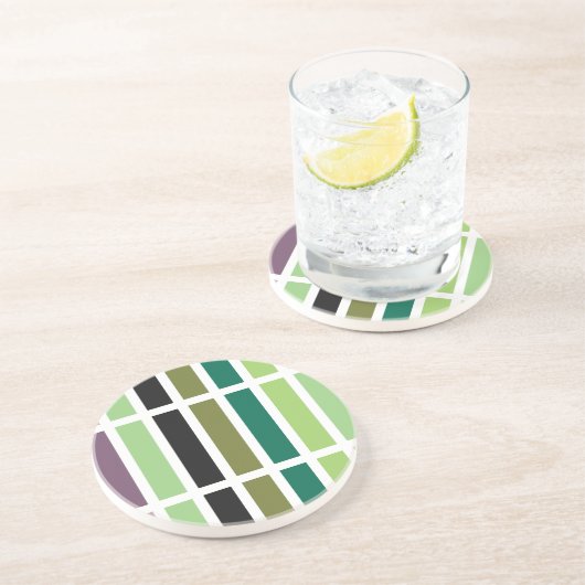 Dessous De Verre En Grès Green purple Black Hues (Côté)