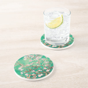 Dessous De Verre En Grès Green Van Gogh Almond Blossoms