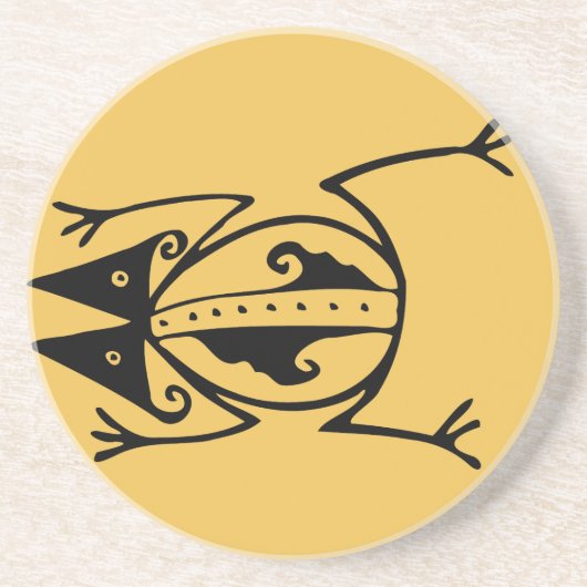 Dessous De Verre En Grès Grenouille tribale art animal tribal (Devant)