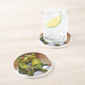 Dessous De Verre En Grès Grenouilles Heureuses (Côté)