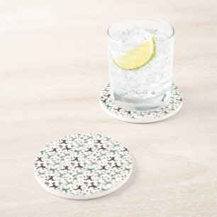 Dessous De Verre En Grès Grenouilles mignonnes motif floral de la nature