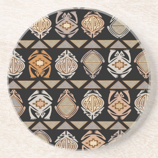 Dessous De Verre En Grès Grenouilles Tribal Leap (Devant)