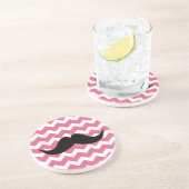 Dessous De Verre En Grès Grès assoiffé de chevron de moustache rose de (Côté)