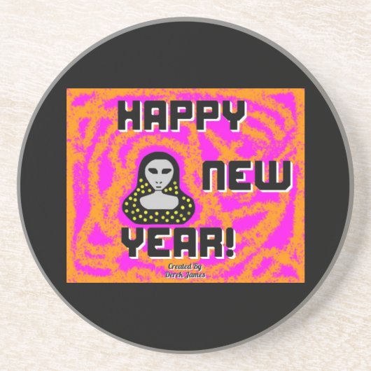 Dessous De Verre En Grès Greys New Year Wishes Sandstone Coaster (Devant)