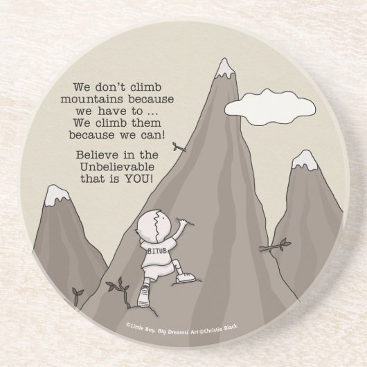 Dessous De Verre En Grès Grimpeur de montagne (Devant)