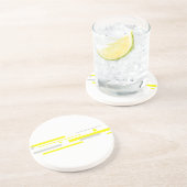 Dessous De Verre En Grès Gris Jaune Blocs Art Abstrait (Côté)