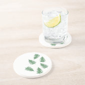 Dessous de verre en grès gris Lucky Fern vert (Côté)