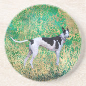 Dessous de verre en grès gris noir et blanc (Devant)