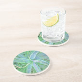 Dessous De Verre En Grès Gris vert aloès peinture Abstraite (Côté)