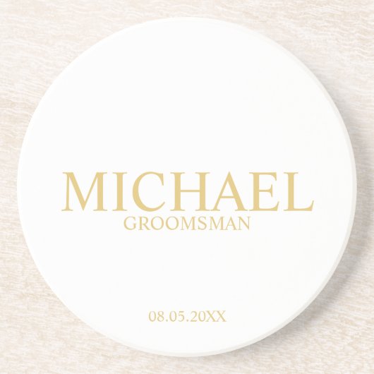 Dessous De Verre En Grès Groomsmen Gold Classic (Devant)