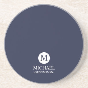 Dessous De Verre En Grès Groomsmen Personnalisé Classique Monogramme et nom