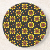 Dessous De Verre En Grès Groovy 70s Daisy Flower Power Pattern (Devant)