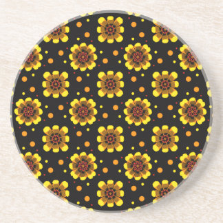 Dessous De Verre En Grès Groovy 70s Daisy Flower Power Pattern