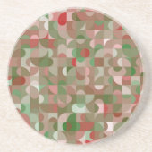 Dessous De Verre En Grès Groovy Boho Mod Retro Geometric (Devant)