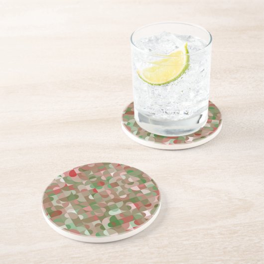 Dessous De Verre En Grès Groovy Boho Mod Retro Geometric (Côté)