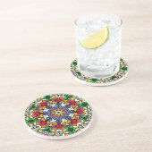 Dessous De Verre En Grès Groovy Funky Flower Power Coaster (Côté)