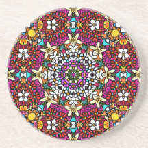 Groovy Heavenly Flower Power Sandstone Coaster