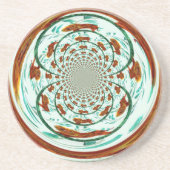 Dessous De Verre En Grès Gros chat Kaleidescope Lions Motifs (Devant)