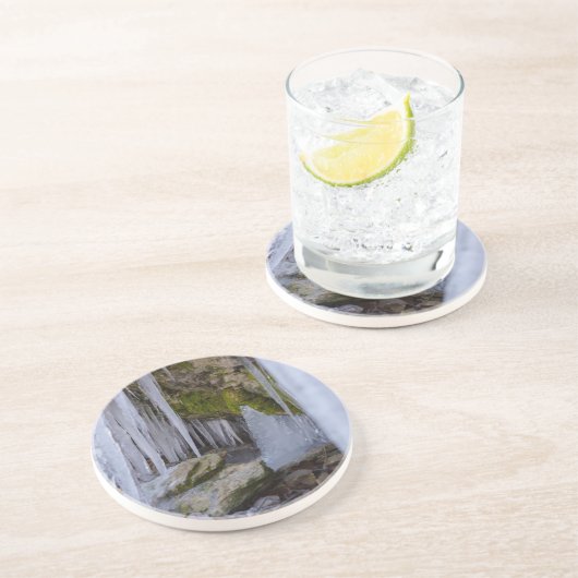 Dessous De Verre En Grès Grotte De Glace (Côté)