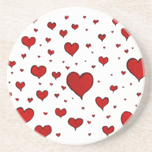 Dessous De Verre En Grès Groupe de Red Hearts Dessous de verre de grès